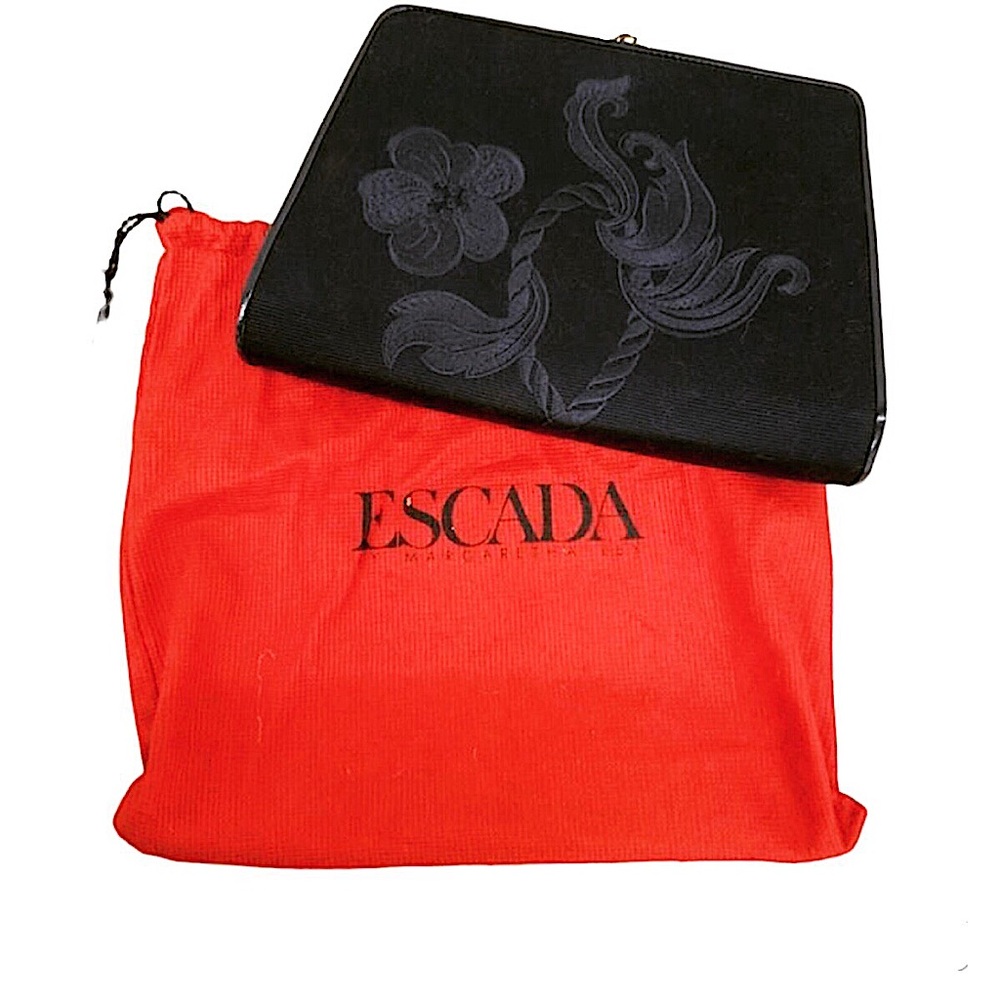 Escada (1980s) Floral Clutch, By Margaretha Ley, With Dust Bag “Made In Italy”